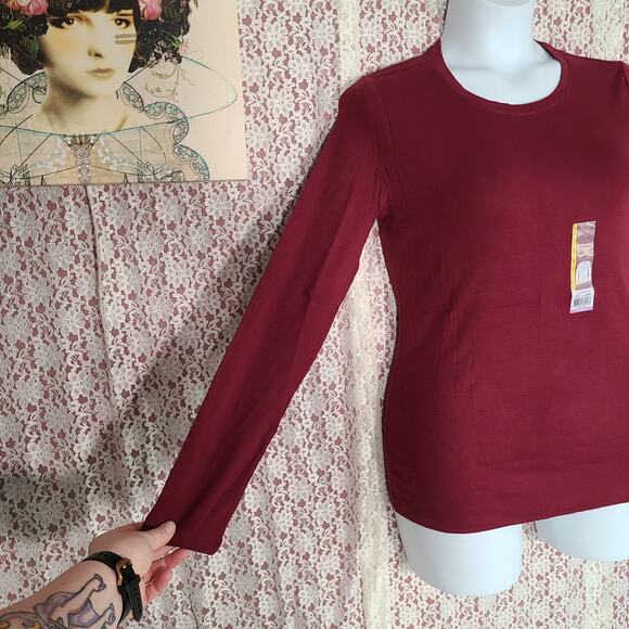 NWT Faded Glory maroon long sleeve shirt size large - Picture 4 of 7